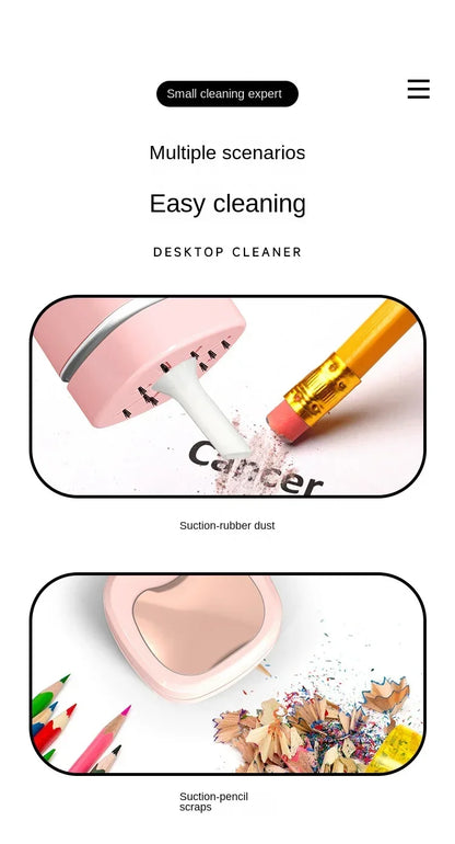 Wireless Handheld Mini Desktop Vacuum Cleaner – Keyboard Eraser, Electric Ash Cleaner, Compact & Portable