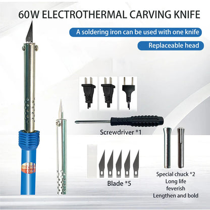 9Pcs Electric Hot Knife Cutter Kit - Soldering Iron Set for Plastic, Vinyl Carving and DIY Cutting Projects
