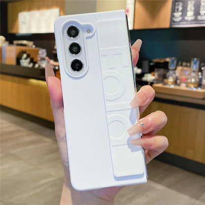 Samsung Galaxy Z Fold Series Phone Case - Ultra-Thin Matte Hard Cover with Soft Silicone Wrist Strap Bracket