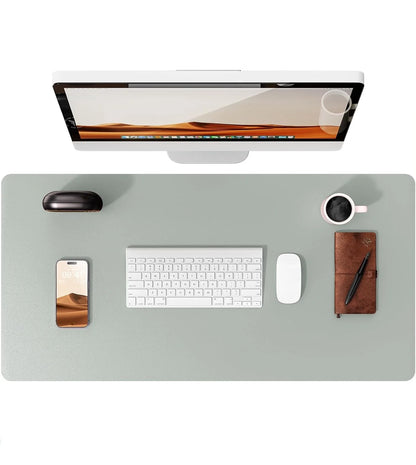 Large Leather Mouse Pad Desk Mat - Non-Slip PU Leather Office Desk Protector for Laptop & Workspace Setup