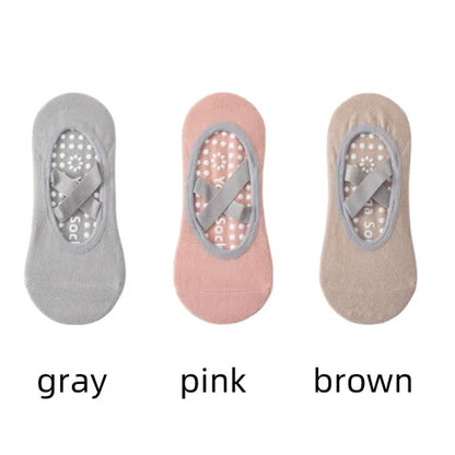 Women’s Anti-Slip Yoga Socks 1–3 Pairs – Silicone Grip Ballet Pilates Backless Breathable Sport Socks for Fitness & Dance