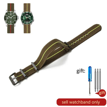 60's French Army Nylon Watch Strap - Woven Military Watch Band for Rolex, Seiko, Tudor & Omega