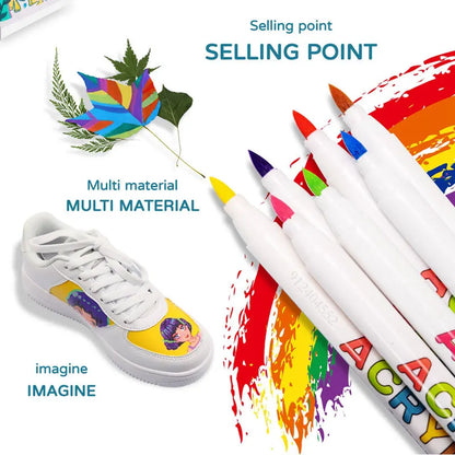 18/60-Color Acrylic Paint Pens – Brush Marker Set for Rock Painting, Glass, Ceramic, Fabric & DIY Art Supplies