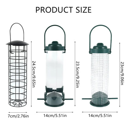 Hanging Bird Seed Feeder - PVC Tube Wild Bird Feeder for Garden, Paddock & Outdoor Pet Supplies