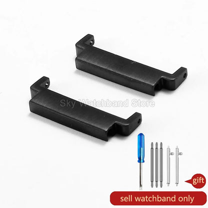 Black and Silver Watchband Connector for Casio G-Shock AE1000, AE1100, AE1200, W-218H & W-800H - 18mm to 20mm Corrosion-Resistant Adapter