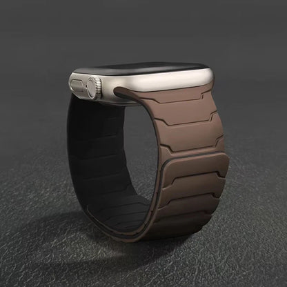 Silicone Magnetic Strap for Apple Watch - Adjustable Band for 49mm/46mm/45mm/44mm/42mm/41mm/40mm Series Ultra, SE & More
