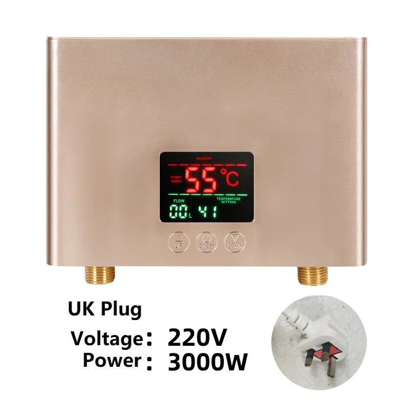 110V/220V Instant Water Heater 3000W/5500W | Wall-Mounted Electric Shower Heater for Bathroom & Kitchen Hot Water