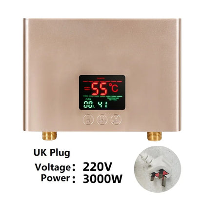 110V/220V Instant Water Heater 3000W/5500W | Wall-Mounted Electric Shower Heater for Bathroom & Kitchen Hot Water