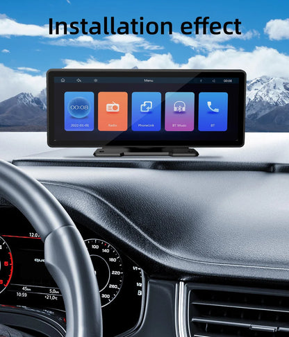 BQCC 10.26-Inch Portable Wireless CarPlay Screen - HD Rear Reversing Camera, Car Radio, DVR, MP5 Multimedia Video Player with Android Auto