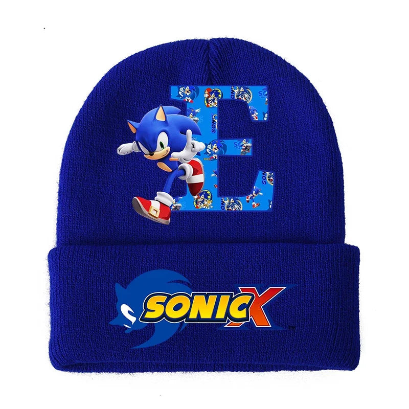 Sonic Cartoon Kids Knitted Hat – Cotton Winter Woolen Cap for Boys & Girls, Cute Anime Headgear Gift