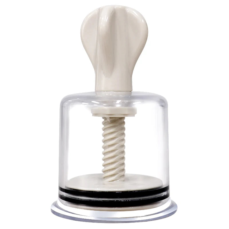 Rotating Handle Suction Cupping Set – 4 Sizes Twist Vacuum Cups for Nipple Enhancement & Anti-Cellulite Massage