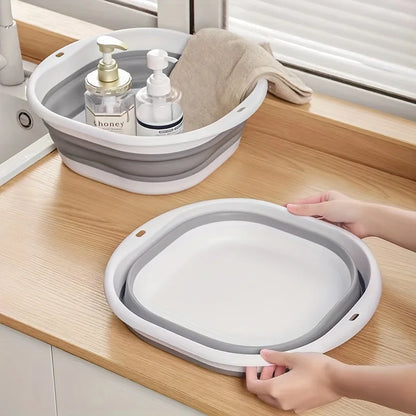 3-Pack Collapsible Tub Wash Basin & Laundry Baskets – Space-Saving Storage Containers for Camping, Hiking, Home & Fruit Washing