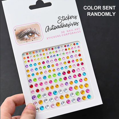 5D Face Diamond Gem Stickers - Colorful Rhinestone Body Makeup Tattoo for Festival, Nail Art & DIY Bling Style