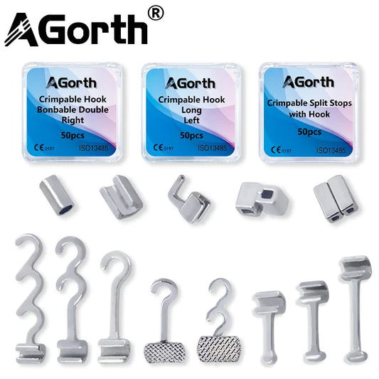 50Pcs Orthodontic Crimpable Hooks Set – Bondable Sliding Long & Short Dental Archwire Bracket Hooks Multi-Function Kit