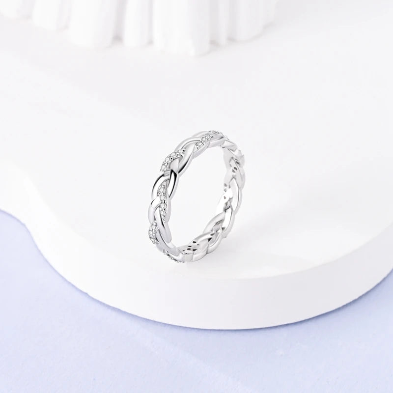 925 Sterling Silver Ring – Infinite Love Star & Moon Design for Women, Wedding Jewelry Gift