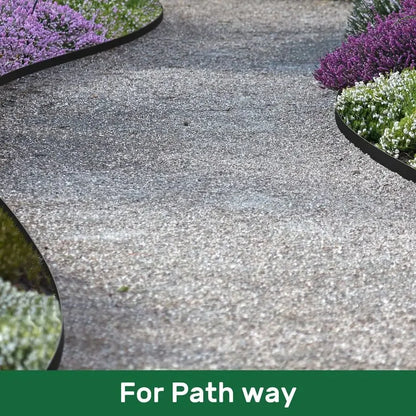 92FT Plastic Garden Edging Kit – 2-Inch No-Dig Lawn Border with 84 Stakes for Yard & Flower Beds