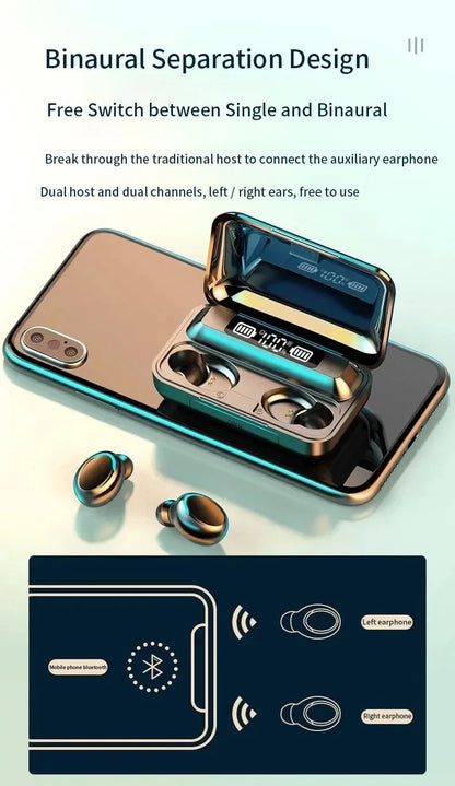 F9 5C TWS Wireless Bluetooth Earbuds – Waterproof Headphones with Digital Display & Large-Capacity Charging Case