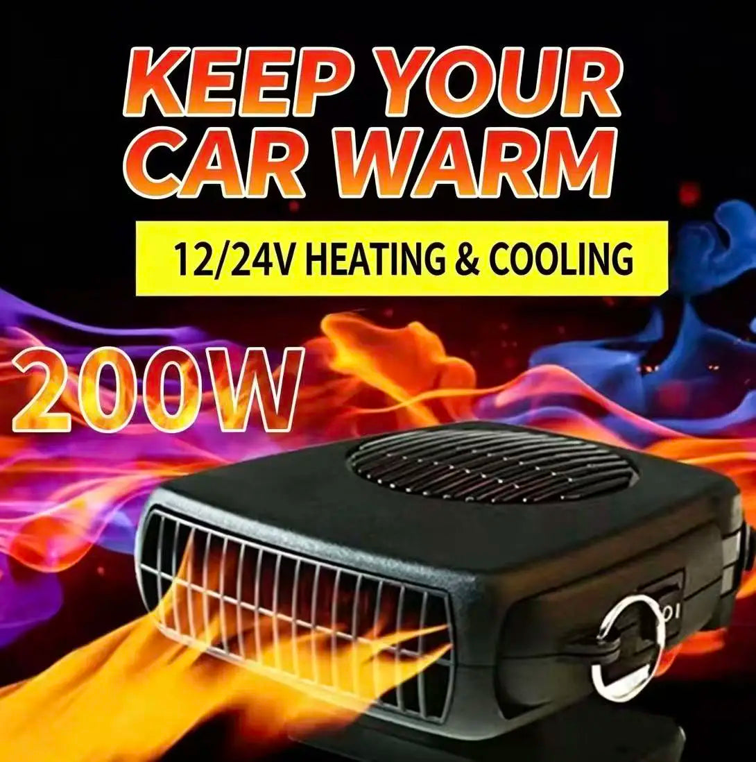 120W 12V Car Heater Fan - Portable 360° Adjustable Windshield Defroster & Defogger for Winter Driving