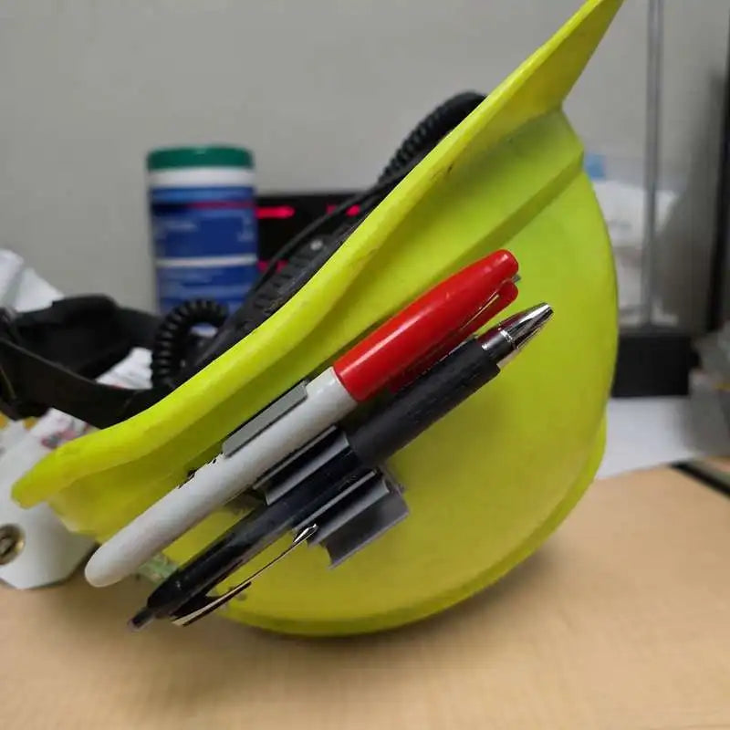 Work Helmet Marker Storage Clip - Hard Hat Pen Holder for Construction & Jobsite Writing Tools