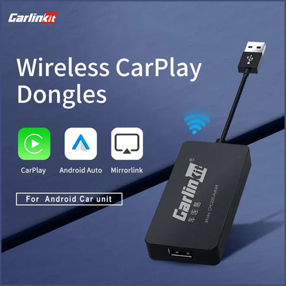 CarlinKit USB Wireless CarPlay Dongle - AI Box with Wired Android Auto, Mirrorlink Car Multimedia Player, Bluetooth Auto Connect