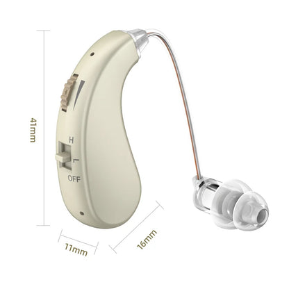 2 Sets of Mini Digital Hearing Aids – Rechargeable Adjustable Earphones for Elderly, Portable Amplifiers