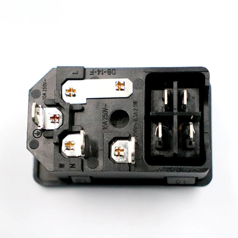 IEC320 C14 Inlet Power Socket – Red Rocker Switch with 10A Fuse, Fused Plug Connector in Red, Green, Blue, Black