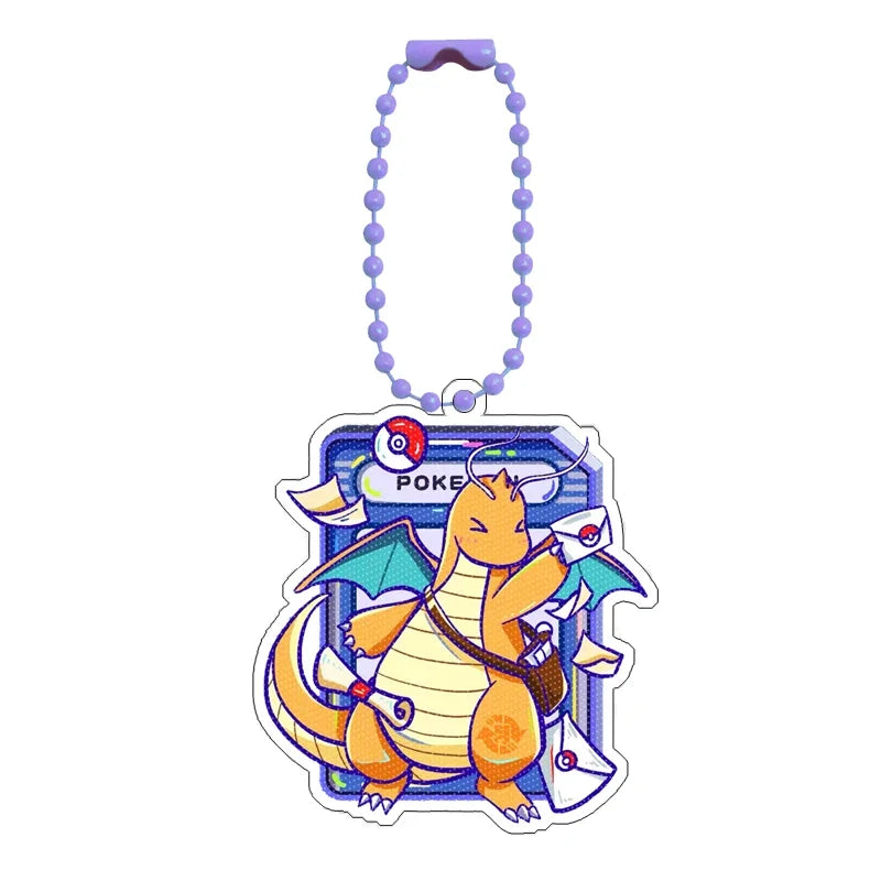 Pokémon Acrylic Keychain Set — Eevee, Pikachu, Gengar & Charizard Cartoon Pendant for Anime, Game Collection & Gift Toys