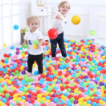 Colorful Baby Plastic Balls — Water Pool & Ocean Wave Balls with Basketball Hoop for Kids, Outdoor Tent Playhouse Toys