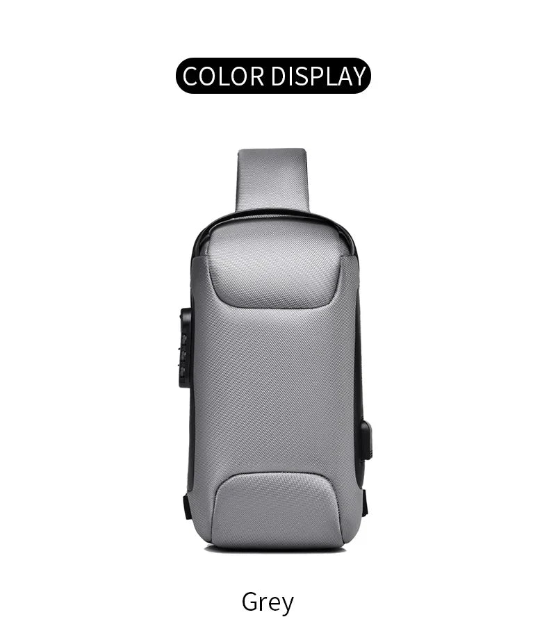 Designer Multifunction Anti-Theft USB Shoulder Bag – Travel Crossbody Messenger Sling Chest Bag for Men, Luxury Brand