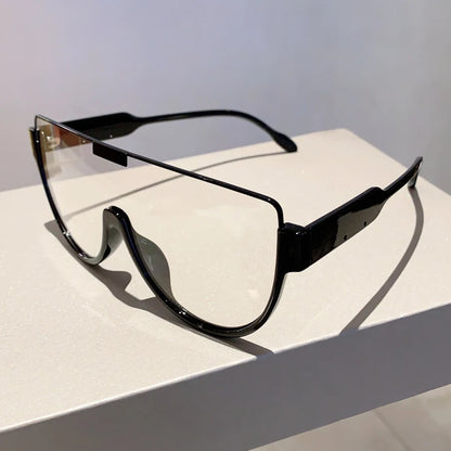 KAMMPT Vintage Semi-round Sunglasses: Fashion Monoblock Outdoor Goggle Shades, Ins Trending New Design UV400 Eyewear for Women