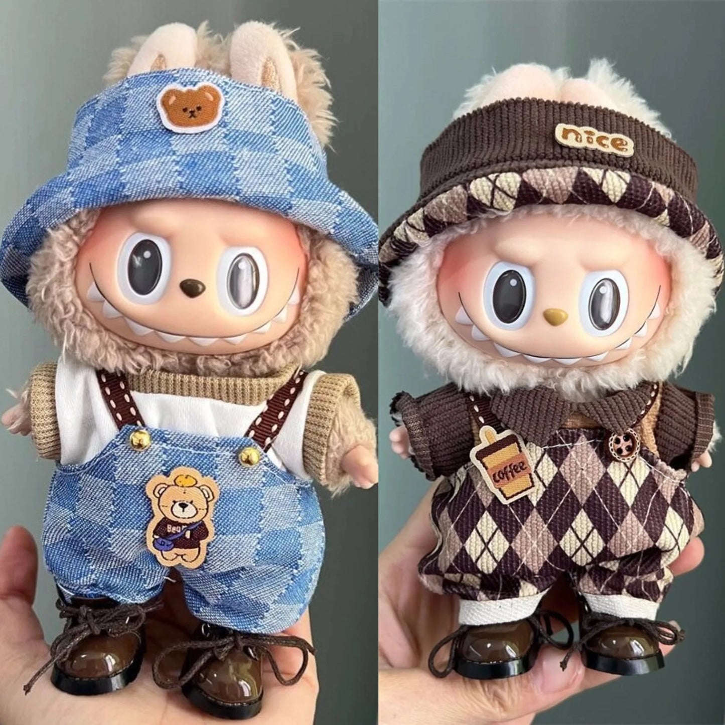 Fashion Labubu Clothes Outfit – Ropa Doll Accessories Suspenders Suit for 15cm & 17cm Labubu V1/V2 Plush Dolls