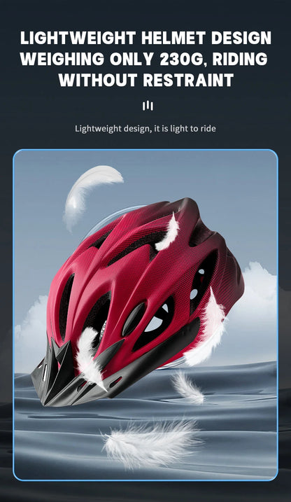 Adult Bike Helmet with LED Tail Light – Lightweight & Breathable Cycling Helmet (58-62cm), Colorful Bicycle Accessory