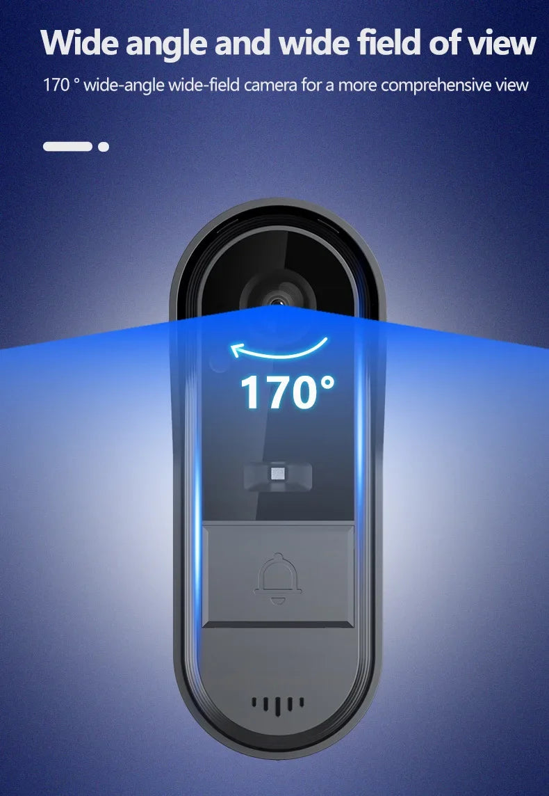 4.3" HD Wireless Video Doorbell — Night Vision, Waterproof Smart Home Intercom Camera