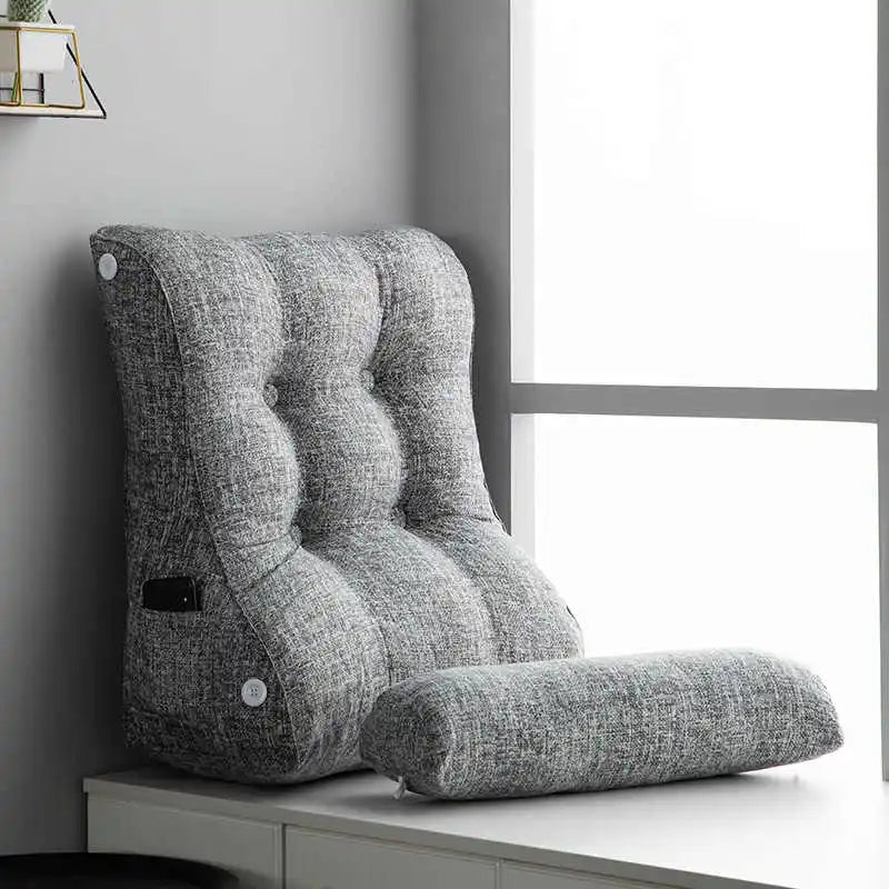 Soft Lumbar Bedside Cushion – Wedge Pillow for Back Support, TV Lounger & Reading, Decorative Bed Pillow