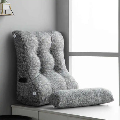 Soft Lumbar Bedside Cushion – Wedge Pillow for Back Support, TV Lounger & Reading, Decorative Bed Pillow