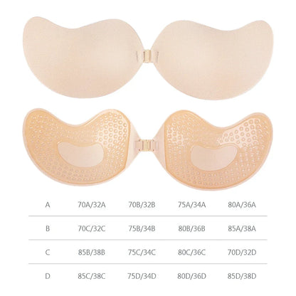 Flaunt Your Style: Invisible Strapless Adhesive Stick Bra - Push-Up Design, Seamless Silicone Nipple Covers, Perfect Lingerie Bralette for Women