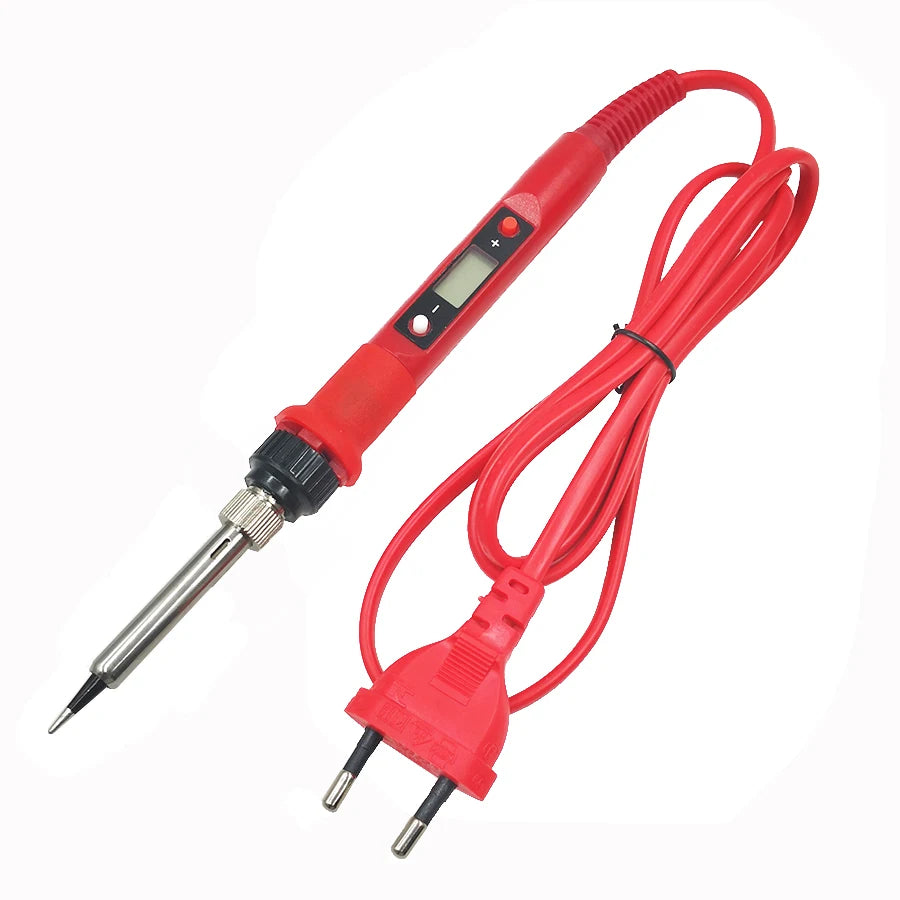 80W Digital Electric Soldering Iron Kit – Adjustable Temperature LCD Display Welding Tool Set (110V/220V) with Replaceable Tips