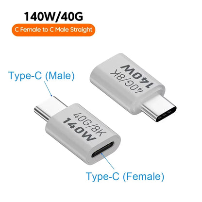 NNBILI 140W 40Gbps OTG Type-C Adapter – 90° USB-C to USB-C Fast Charging & Data Transfer for iPhone 15 & MacBook