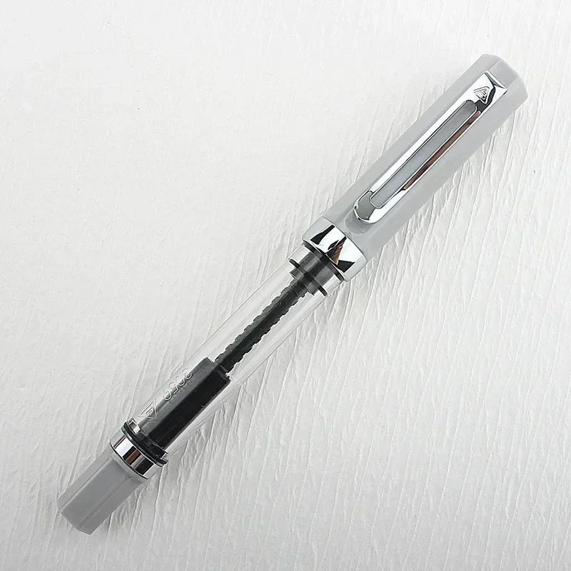 3059 Piston Fountain Pen – High-Quality Transparent Resin with EF/F Nib (0.38/0.5mm) for Business & Gift