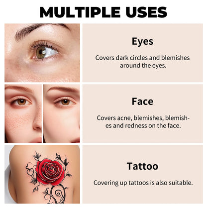 Hydrating Eye Brightening Concealer & Contour Cream – Full Coverage Long-Lasting Correcting Under Eye Makeup for Flawless Natural Finish