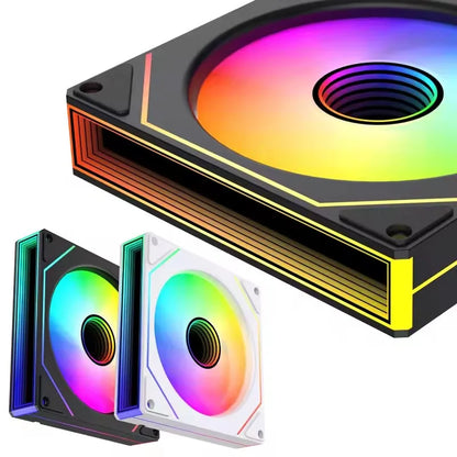 ICE Whale Prism 7 PRO ARGB 120mm PC Case Fan – Infinity Mirror Design with 4-Pin PWM, Motherboard Sync, and CPU Cooling Fan
