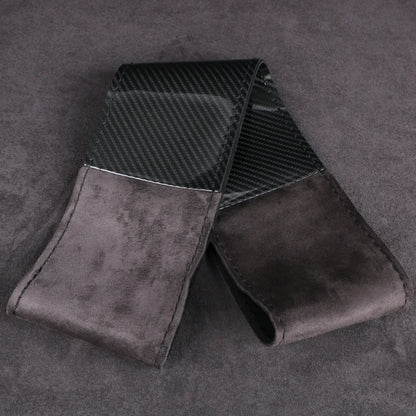 Dual-Tone Carbon Suede Steering Wheel Cover — Non-Slip, Soft Comfort, Universal Fit for Round & D-Type Wheels