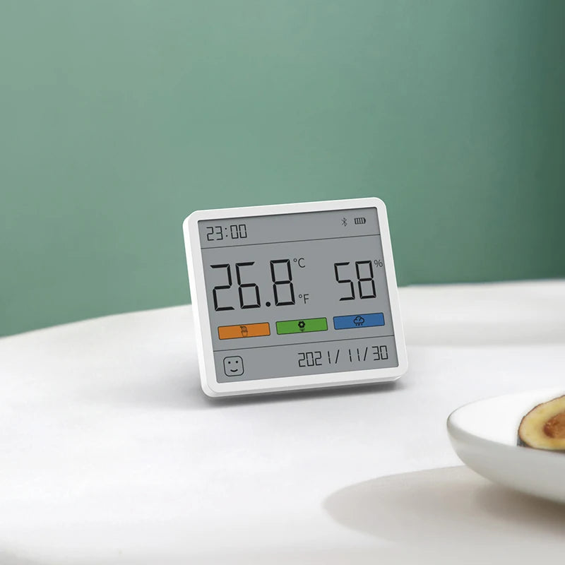 Youpin Duka ATuMan Digital Thermometer Hygrometer - 3.34-Inch LCD Temperature, Humidity and Clock Gauge for Indoor Use