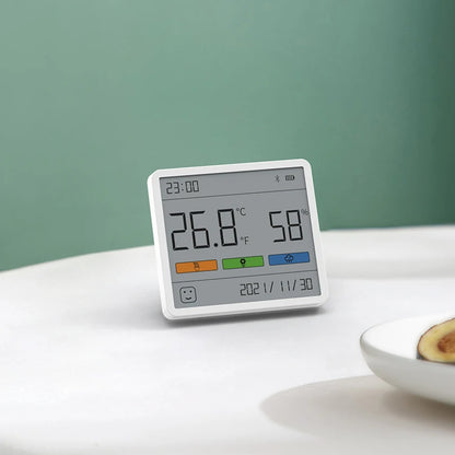 Youpin Duka ATuMan Digital Thermometer Hygrometer - 3.34-Inch LCD Temperature, Humidity and Clock Gauge for Indoor Use