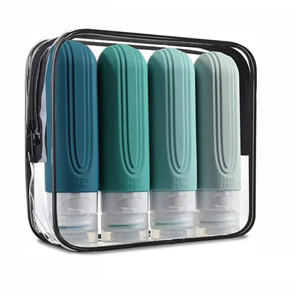 90ml Silicone Travel Bottles Set – Leak-Proof, Refillable Dispenser for Shampoo & Conditioner
