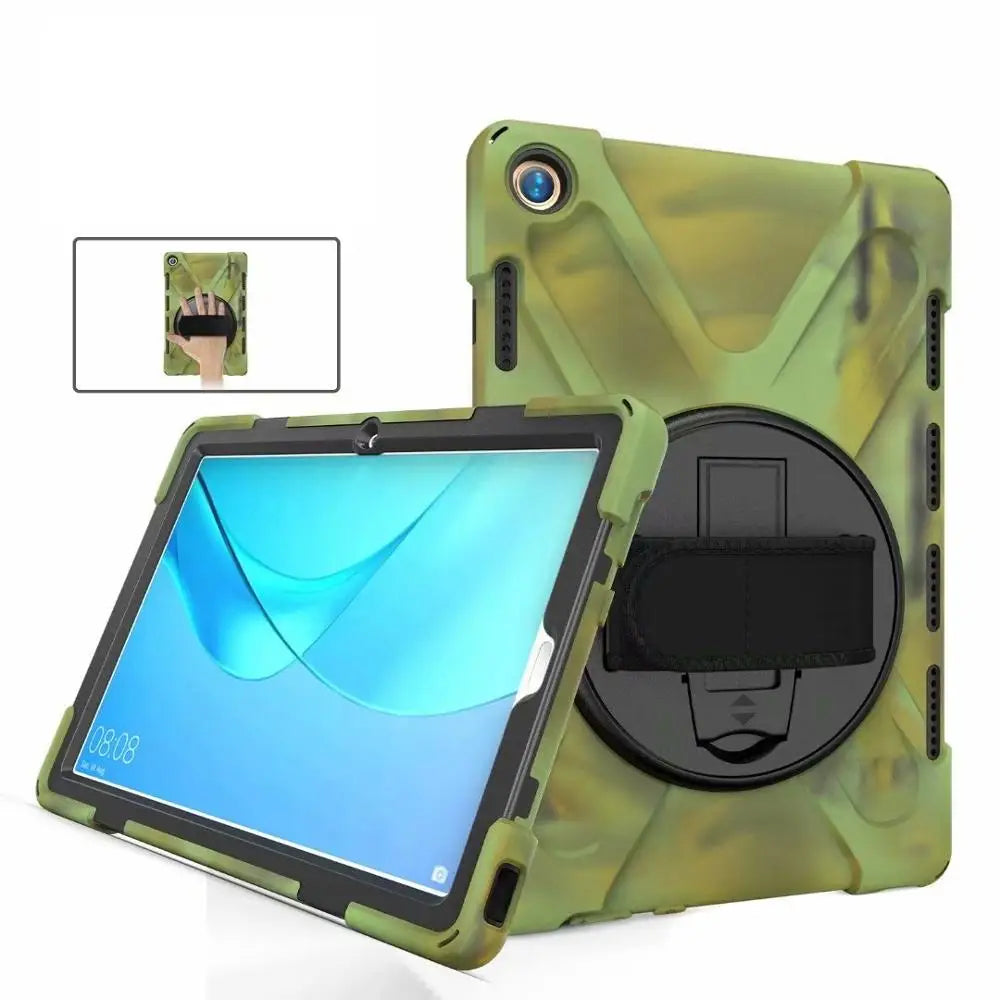 Huawei MediaPad M5 10.8 Case - 360° Rotating Hand Strap Shockproof Protective Stand Cover