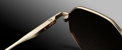 ZENOTTIC Retro Small Polygon Polarized Sunglasses — Metal UV400 Anti-Glare Shades for Men & Women, Driving & Outdoor Eyewear
