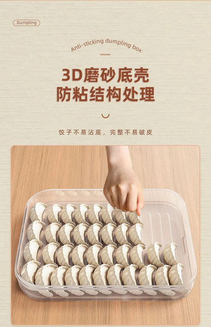 Dumpling Storage Box - Food Grade Sealed Freezer Container for Quick Freezing & Fresh Preservation