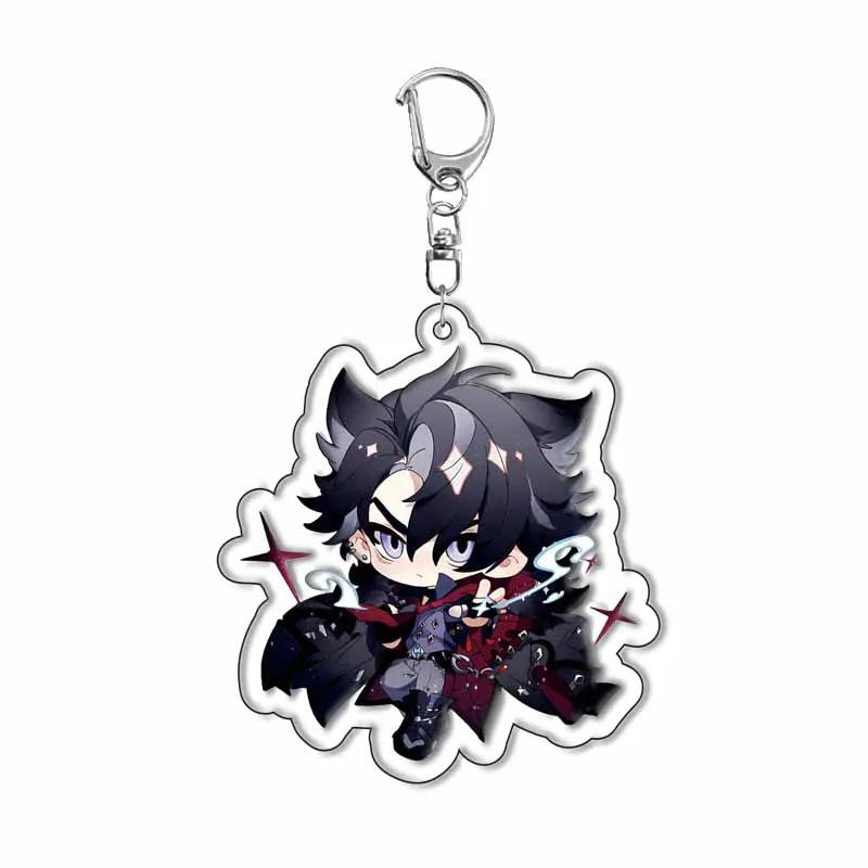 Genshin Impact Sigewinne Arlecchino & Charlotte Keychain – Anime Game Acrylic Backpack Pendant Accessory