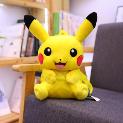 Pikachu Plush Backpack — Pokémon Peluche Stuffed Toy Schoolbag, Cute Cartoon Gift for Kids